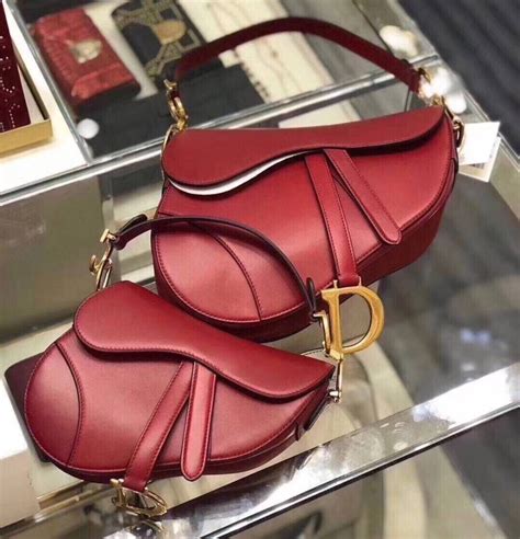 dior oblique saddle bag red